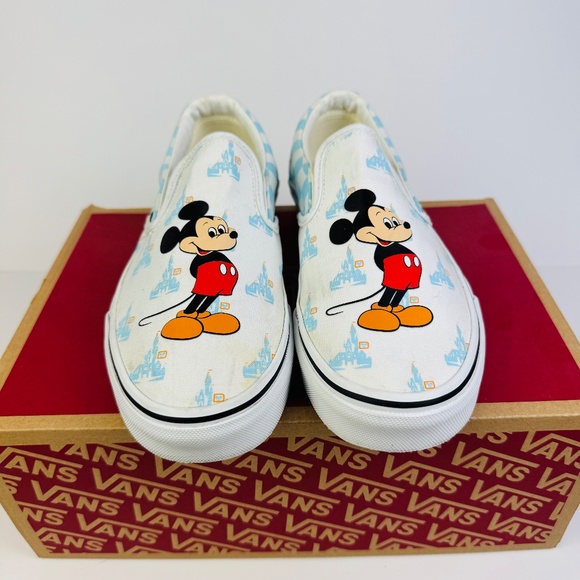 Vans Slip On Disney World 50th Anniversary Mickey Mouse Shoes Mens 7 Womens 8.5 - Picture 5 of 13